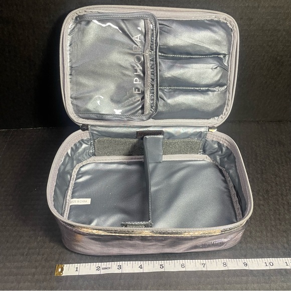 BNWT Sephora Cosmetic Bag Metallic Lilac/Pewter Great Gift - Picture 10 of 10